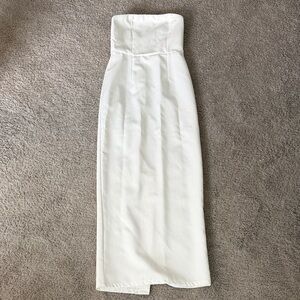 SHEIN Strapless White Maxi Dress